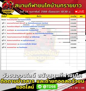 Read more about the article ใบวัว สนามกีฬาชนโคบ้านทรายขาว 24 กุมภาพันธ์ 2568