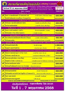 Read more about the article โปรแกรมวัวชน สนามกีฬาชนโคบ้านบ่อล้อ 12 พฤษภาคม 2568 รายการวัวชน