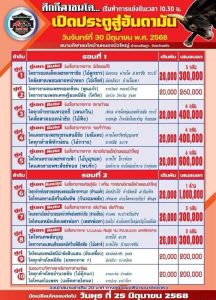 Read more about the article โปรแกรมวัวชน สนามกีฬาชนโคหนองบัวใหญ่ 30 มิถุนายน 2568 รายการวัวชน