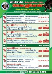 Read more about the article โปรแกรมวัวชน สนามกีฬาชนโคบ้านหนองบัวใหญ่ 27 ตุลาคม 2568 รายการวัวชน