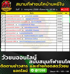 Read more about the article โปรแกรมวัวชน สนามกีฬาชนโคบ้านหยีใน 3 กรกฎาคม 2569 รายการวัวชน