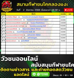 Read more about the article โปรแกรมวัวชน สนามกีฬาชนโคคลองแงะ 2 สิงหาคม 2569 รายการวัวชน