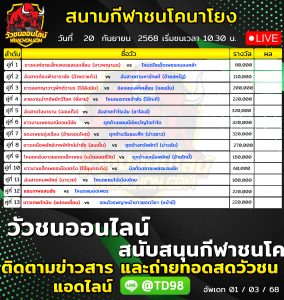 Read more about the article โปรแกรมวัวชน สนามกีฬาชนโคนาโยง 20 กันยายน 2569 รายการวัวชน