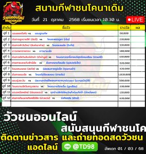 Read more about the article โปรแกรมวัวชน สนามกีฬาชนโคบ้านนาเดิม 21 ตุลาคม 2569 รายการวัวชน
